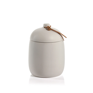 
            
                Load image into Gallery viewer, Ceramic Canister with Leather Tie
            
        