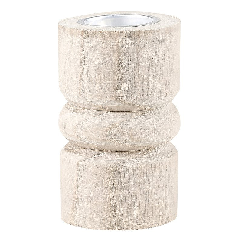 Natural Wood Candle Holder - Small