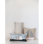 Cotton Embroidered Cream + Blue
