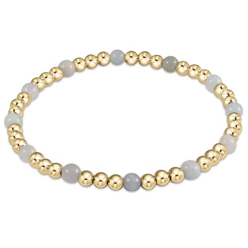 Gold Sincerity 4mm Bead Aquamarine Bracelet