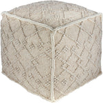 Hygge Ivory Textured Pouf