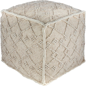 Hygge Ivory Textured Pouf