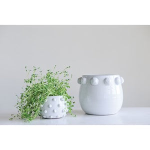 
            
                Load image into Gallery viewer, Raised Dots White Planter
            
        