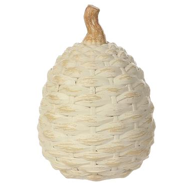 Beige Basketweave Mini Pumpkin