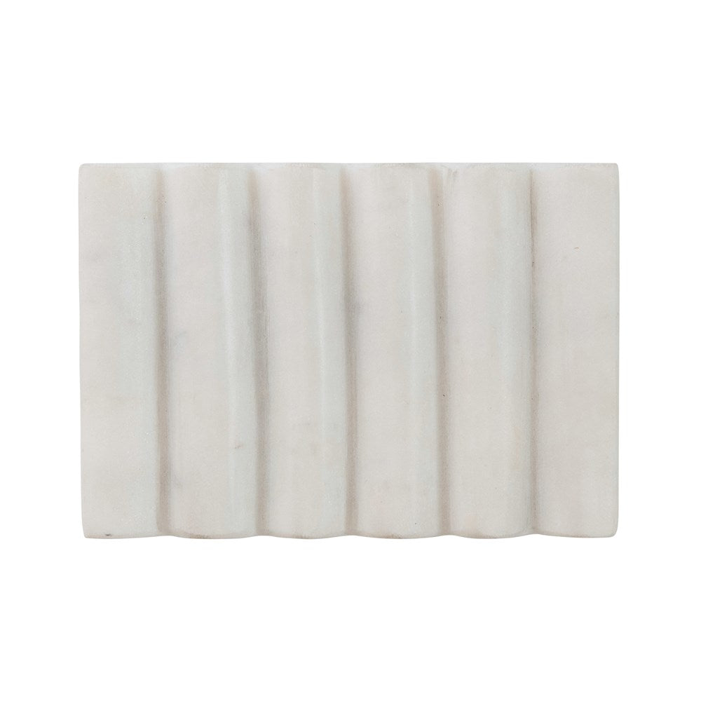White Carved Marble Soap Dish