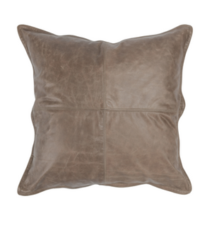 
            
                Load image into Gallery viewer, Taupe Leather Pillow
            
        