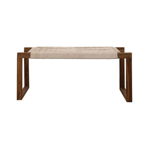 Wood & Woven Rope Bench Bench