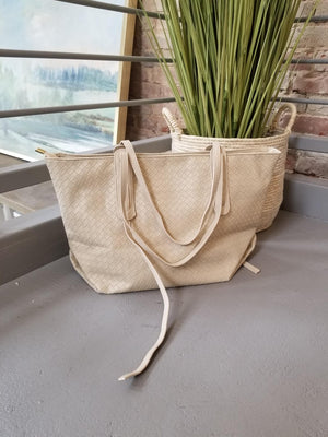 Izzy Basketweave Tote Bag