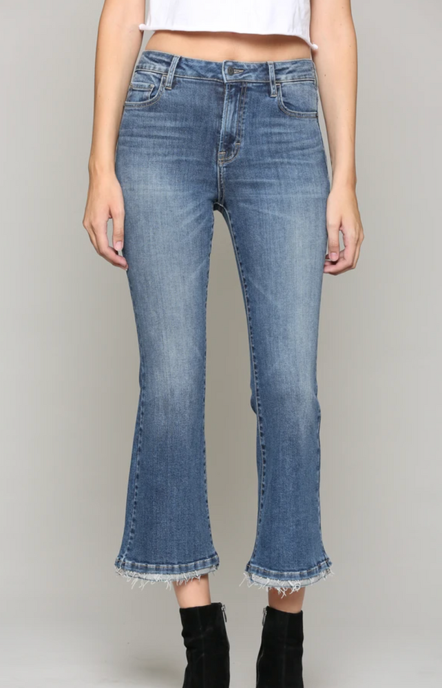 
            
                Load image into Gallery viewer, Hope Cropped Flare Jeans
            
        