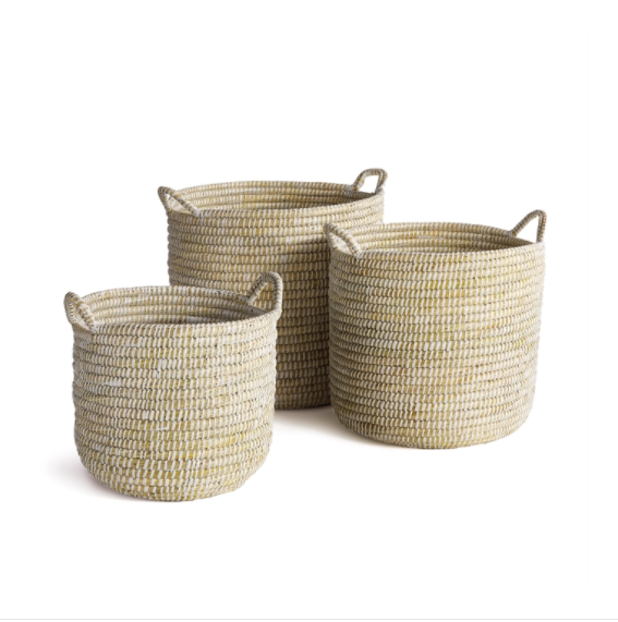 Rivergrass Round Baskets with Handles