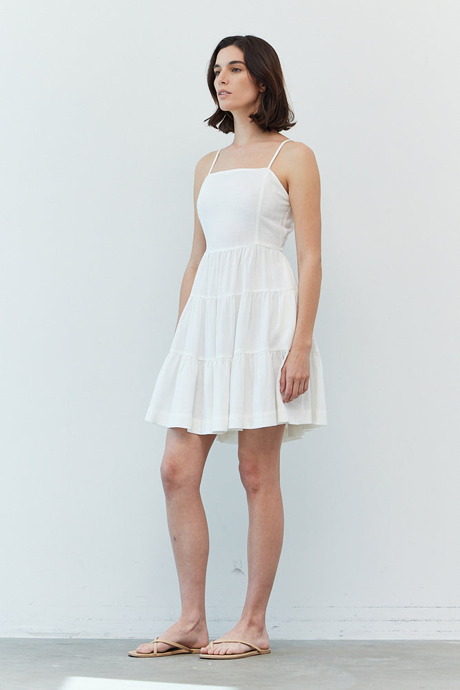 
            
                Load image into Gallery viewer, Linen Tie Back Mini Dress
            
        